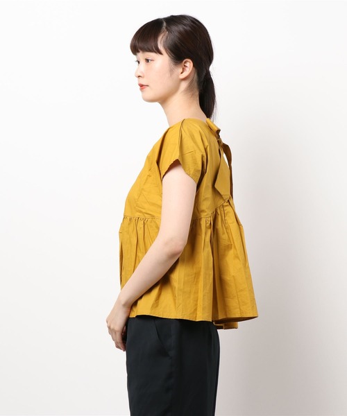 emi+（エミプラス）の「バックリボンギャザー切り替えカットソー（Tシャツ/カットソー・レディース・イエロー/ブルー・FREE）」の3枚目の写真