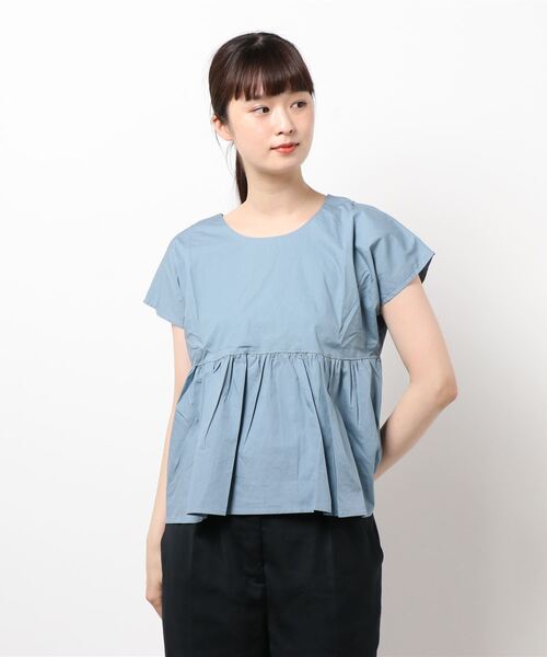 emi+（エミプラス）の「バックリボンギャザー切り替えカットソー（Tシャツ/カットソー・レディース・イエロー/ブルー・FREE）」の5枚目の写真