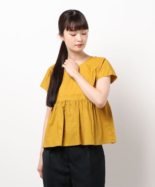 emi+（エミプラス）の「バックリボンギャザー切り替えカットソー（Tシャツ/カットソー・レディース・イエロー/ブルー・FREE）」の6枚目の写真