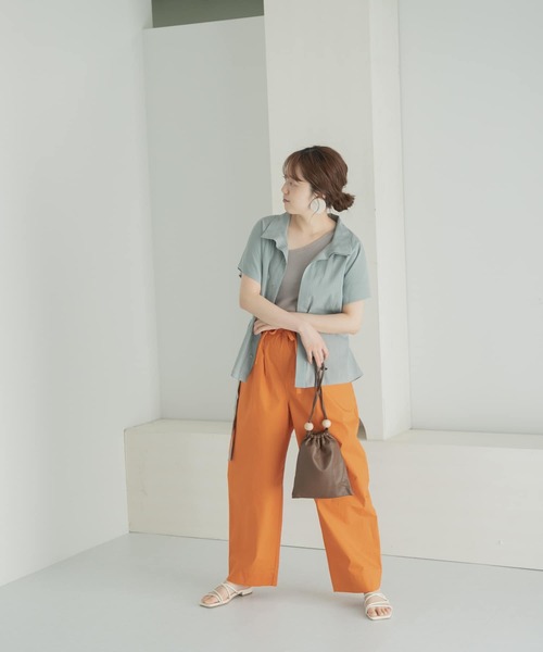 LAATO（ラート）の「STAND COLLAR BLOUSE（シャツ/ブラウス・レディース・ベージュ/グリーン・FREE）」の19枚目の写真