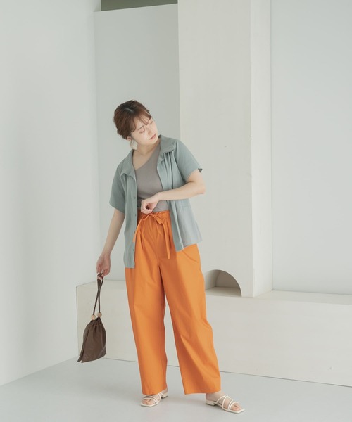 LAATO（ラート）の「STAND COLLAR BLOUSE（シャツ/ブラウス・レディース・ベージュ/グリーン・FREE）」の21枚目の写真