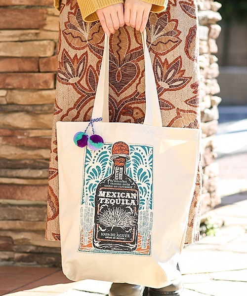 チチカカ(チチカカ)の「プリントキャンバストート(トートバッグ・レディース・ブラウン/ブルー/ブラック/ピンク/その他1/その他3/その他2/その他4・FREE)」の7枚目の写真