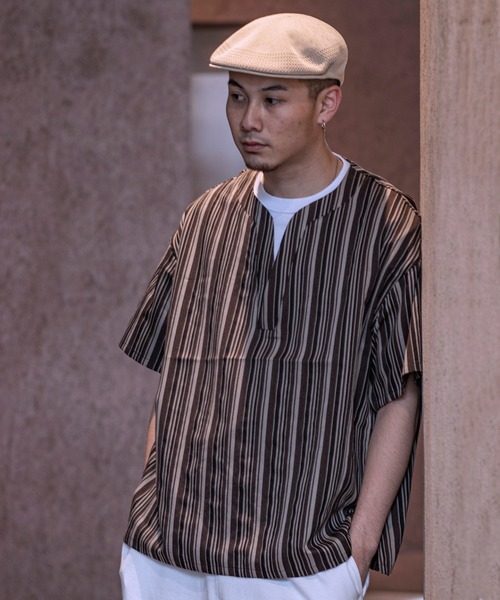 JOINT WORKS（ジョイントワークス）の「JW-V NECK シャツ（シャツ/ブラウス・メンズ・ブラウン/グレー・MEDIUM/LARGE）」の2枚目の写真