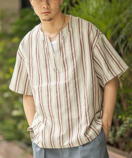 JOINT WORKS（ジョイントワークス）の「JW-V NECK シャツ（シャツ/ブラウス・メンズ・ブラウン/グレー・MEDIUM/LARGE）」の7枚目の写真