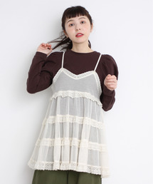 Dot＆Stripes CHILD WOMAN | 40/20ミニ裏毛 BIGパフスリーブ 長袖プルオーバー(スウェット)