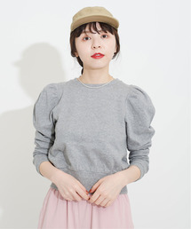 Dot＆Stripes CHILD WOMAN | 40/20ミニ裏毛 BIGパフスリーブ 長袖プルオーバー(スウェット)