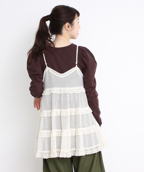 Dot＆Stripes CHILD WOMAN（ドットアンドストライプス　チャイルドウーマン）の「☆40/20ミニ裏毛 BIGパフスリーブ 長袖プルオーバー（スウェット・レディース・グレー/イエロー/ブラウン/オレンジ/グリーン・FREE）」の15枚目の写真