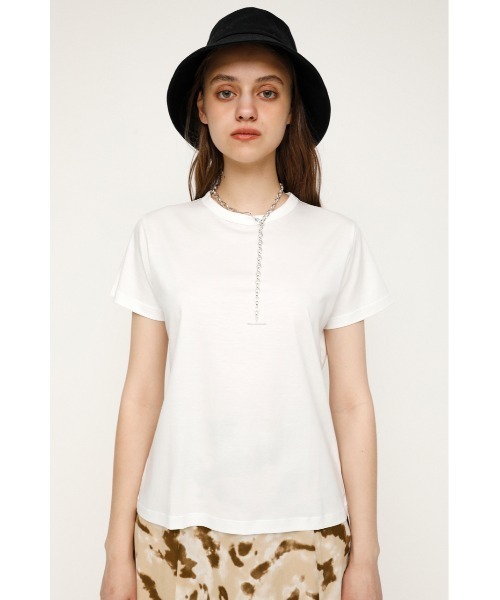 SLY（スライ）の「MERCERIZE BASIC T/SH ベーシック Tシャツ（Tシャツ/カットソー・レディース・ブラック/ベージュ/ホワイト・FREE）」の6枚目の写真