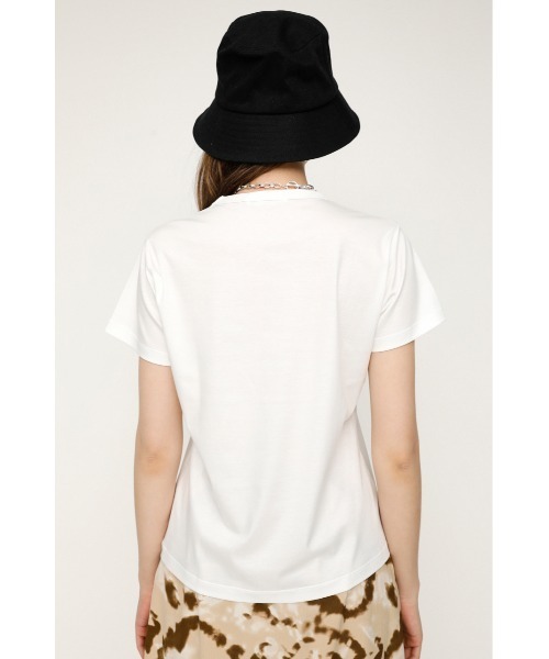 SLY（スライ）の「MERCERIZE BASIC T/SH ベーシック Tシャツ（Tシャツ/カットソー・レディース・ブラック/ベージュ/ホワイト・FREE）」の8枚目の写真