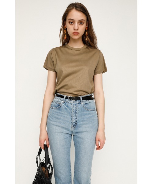 SLY（スライ）の「MERCERIZE BASIC T/SH ベーシック Tシャツ（Tシャツ/カットソー・レディース・ブラック/ベージュ/ホワイト・FREE）」の14枚目の写真