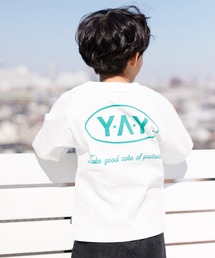 ARCH & LINE | 長袖プリントTシャツ CANVAS YAY L/S TEE ジャストルーズ 製品染め バックプリント［100-145cm］(Tシャツ/カットソー)