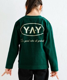 ARCH & LINE | 長袖プリントTシャツ CANVAS YAY L/S TEE ジャストルーズ 製品染め バックプリント［100-145cm］(Tシャツ/カットソー)