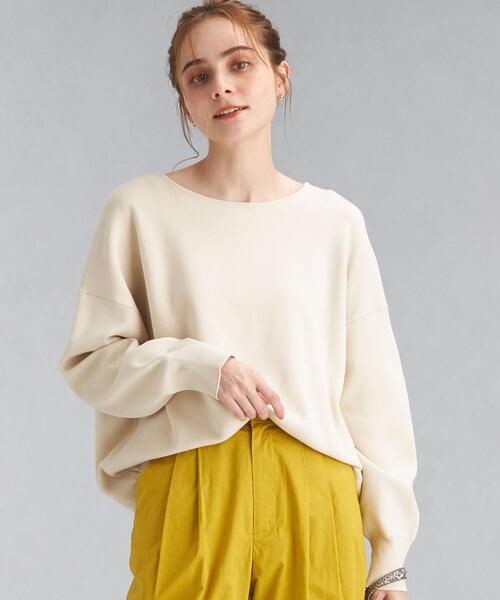 green label relaxing（グリーンレーベルリラクシング）の「ミラノリブ リッタイ クルーネック プルオーバー ニット ボーダー -ウォッシャブル-（ニット/セーター・レディース・パープル/ダークグレー/その他1/ナチュラル・FREE）」の3枚目の写真