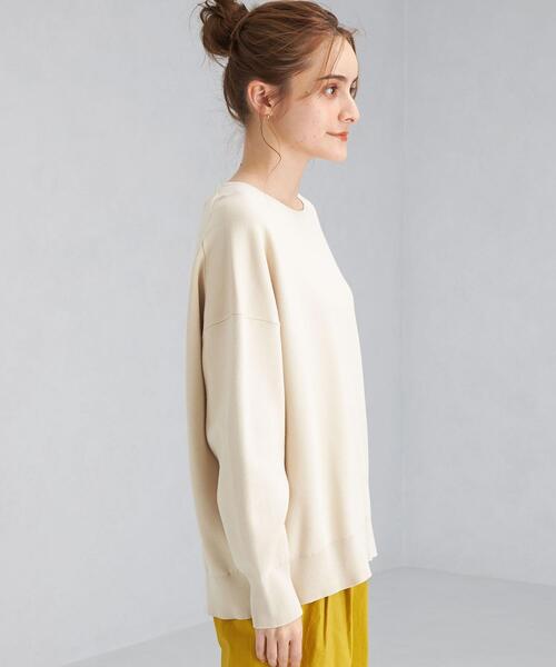 green label relaxing（グリーンレーベルリラクシング）の「ミラノリブ リッタイ クルーネック プルオーバー ニット ボーダー -ウォッシャブル-（ニット/セーター・レディース・パープル/ダークグレー/その他1/ナチュラル・FREE）」の6枚目の写真