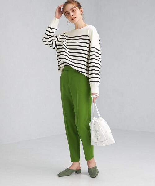 green label relaxing（グリーンレーベルリラクシング）の「ミラノリブ リッタイ クルーネック プルオーバー ニット ボーダー -ウォッシャブル-（ニット/セーター・レディース・パープル/ダークグレー/その他1/ナチュラル・FREE）」の16枚目の写真