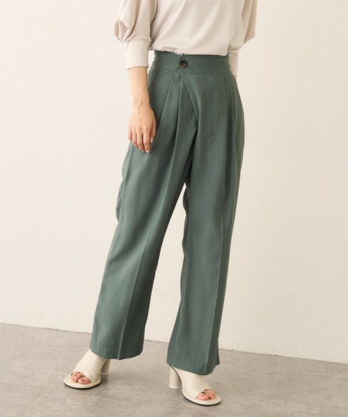 Lui's(ルイス)の「フロントラップワイドパンツ(その他パンツ・レディース・ブラック/グリーン/アイボリー・FREE)」の3枚目の写真