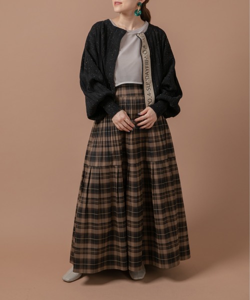 Eimee Law（エイミーロウ）の「ロゴテープリブニットショートカーデ（カーディガン/ボレロ・レディース・ブラック/ピンク/グリーン/グレー系/オフホワイト・38）」の18枚目の写真