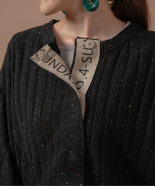 Eimee Law（エイミーロウ）の「ロゴテープリブニットショートカーデ（カーディガン/ボレロ・レディース・ブラック/ピンク/グリーン/グレー系/オフホワイト・38）」の22枚目の写真