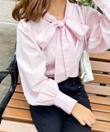 コットンボウタイブラウス