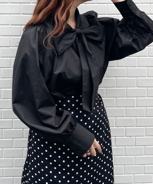 frunco(フランコ)の「コットンボウタイブラウス(シャツ/ブラウス・レディース・ホワイト/ピンク/ブラック/ブルー/ブルーグレー/ネイビー/グリーン・FREE)」の15枚目の写真