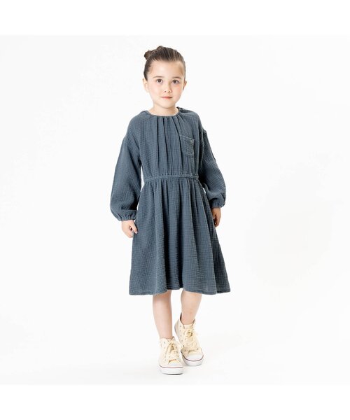 F.O.KIDS（エフオーキッズ）の「ダブルガーゼワンピース（ワンピース・キッズ・パープル/ダークブルー/ベージュ/キャメル・100/140/130/110/80/95/120/90）」の6枚目の写真