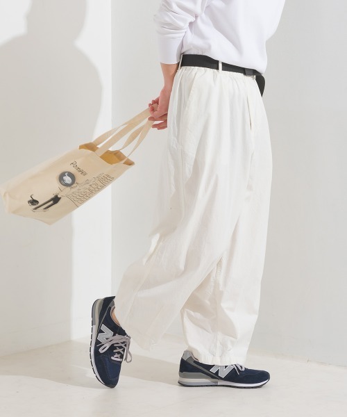 OMNES（オムネス）の「メンズ　ウォッシュ加工　ダンプサーカスパンツ（その他パンツ・メンズ・ブラック/ベージュ/ワンウォッシュ/グリーン系その他/アイボリー/ライトグレー/チェック/桜/カーキ/グリーン系その他2/ネイビー/ブラック系その他/ベージュ系その他/キナリ/ホワイト系その他/インディゴブルー・LARGE/MEDIUM）」の2枚目の写真