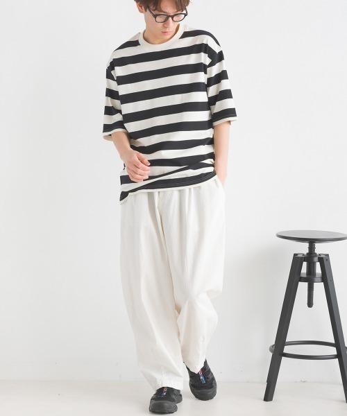 OMNES（オムネス）の「メンズ　ウォッシュ加工　ダンプサーカスパンツ（その他パンツ・メンズ・ブラック/ベージュ/ワンウォッシュ/グリーン系その他/アイボリー/ライトグレー/チェック/桜/カーキ/グリーン系その他2/ネイビー/ブラック系その他/ベージュ系その他/キナリ/ホワイト系その他/インディゴブルー・LARGE/MEDIUM）」の17枚目の写真