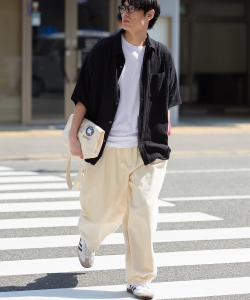 OMNES（オムネス）の「メンズ　ウォッシュ加工　ダンプサーカスパンツ（その他パンツ・メンズ・ブラック/ベージュ/ワンウォッシュ/グリーン系その他/アイボリー/ライトグレー/チェック/桜/カーキ/グリーン系その他2/ネイビー/ブラック系その他/ベージュ系その他/キナリ/ホワイト系その他/インディゴブルー・LARGE/MEDIUM）」の22枚目の写真