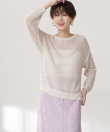 N.（N. Natural Beauty Basic） | ◆メッシュ長袖ニット(ニット/セーター)