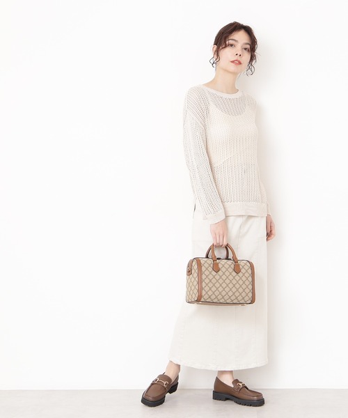 N.（N. Natural Beauty Basic）（エヌエヌナチュラルビューティーベーシック）の「◆メッシュ長袖ニット（ニット/セーター・レディース・ブラック/クリーム・MEDIUM）」の6枚目の写真