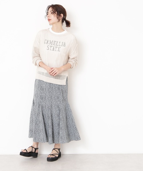 N.（N. Natural Beauty Basic）（エヌエヌナチュラルビューティーベーシック）の「◆メッシュ長袖ニット（ニット/セーター・レディース・ブラック/クリーム・MEDIUM）」の7枚目の写真