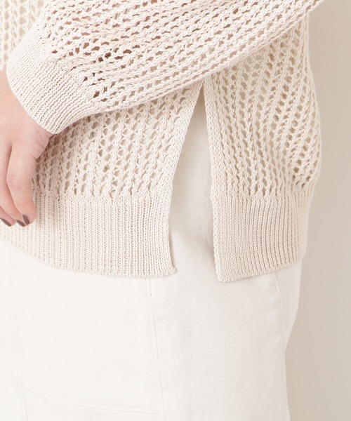 N.（N. Natural Beauty Basic）（エヌエヌナチュラルビューティーベーシック）の「◆メッシュ長袖ニット（ニット/セーター・レディース・ブラック/クリーム・MEDIUM）」の11枚目の写真