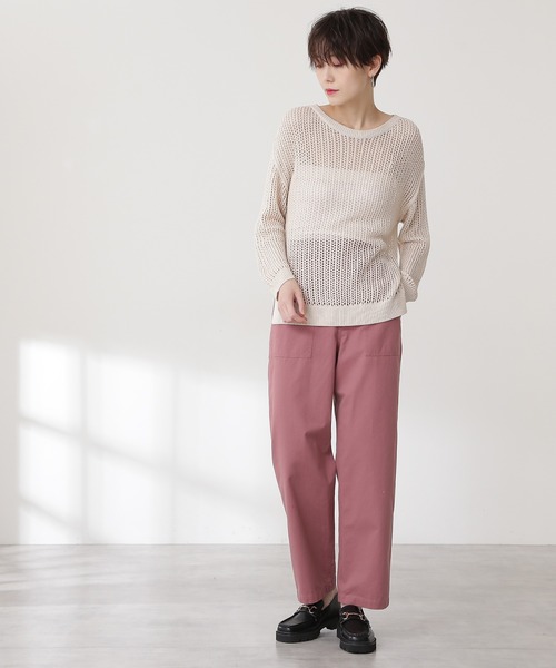 N.（N. Natural Beauty Basic）（エヌエヌナチュラルビューティーベーシック）の「◆メッシュ長袖ニット（ニット/セーター・レディース・ブラック/クリーム・MEDIUM）」の17枚目の写真