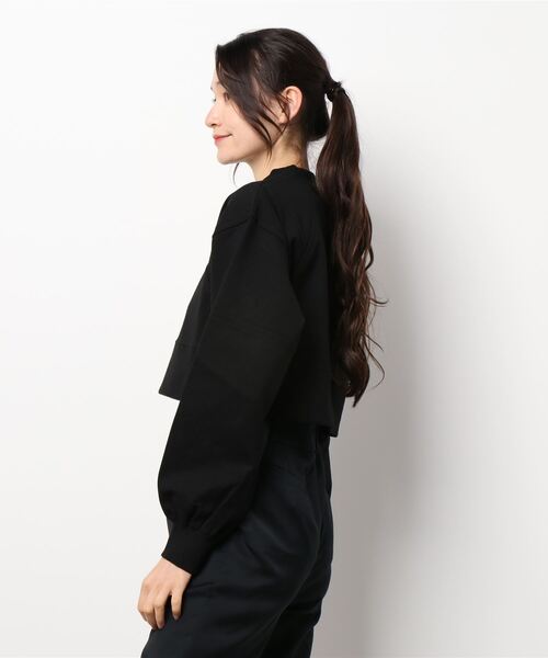 ENVYM（アンビー）の「切替ショートＰＯ（スウェット・レディース・ホワイト/ブラック・FREE）」の4枚目の写真