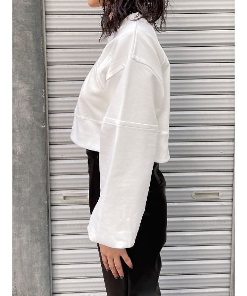 ENVYM（アンビー）の「切替ショートＰＯ（スウェット・レディース・ホワイト/ブラック・FREE）」の8枚目の写真