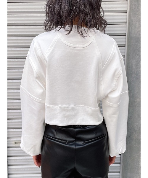 ENVYM（アンビー）の「切替ショートＰＯ（スウェット・レディース・ホワイト/ブラック・FREE）」の9枚目の写真