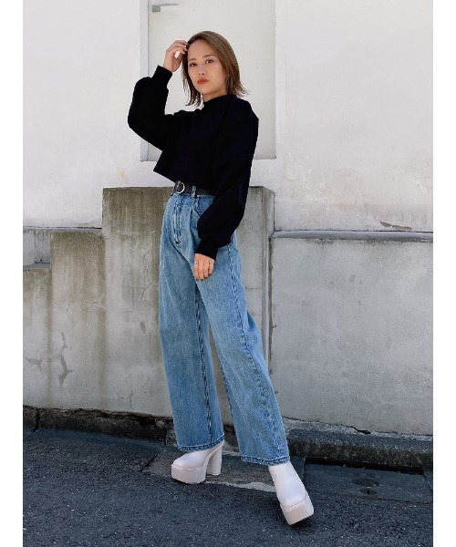 ENVYM（アンビー）の「切替ショートＰＯ（スウェット・レディース・ホワイト/ブラック・FREE）」の10枚目の写真