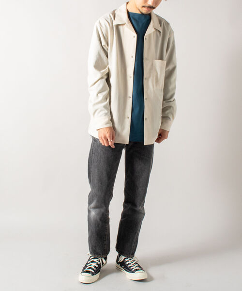 GLOSTER（グロスター）の「【GLOSTER/グロスター】EVALET QUICK DRY OPEN SHIRT オープンカラーシャツ ロングスリーブ（シャツ/ブラウス・メンズ・ブラック/ダークブラウン/アイボリー/ベージュ系その他・MEDIUM/LARGE）」の5枚目の写真