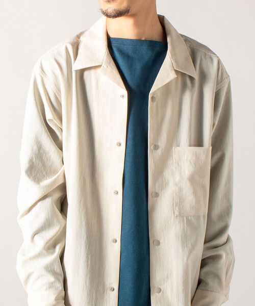 GLOSTER（グロスター）の「【GLOSTER/グロスター】EVALET QUICK DRY OPEN SHIRT オープンカラーシャツ ロングスリーブ（シャツ/ブラウス・メンズ・ブラック/ダークブラウン/アイボリー/ベージュ系その他・MEDIUM/LARGE）」の6枚目の写真