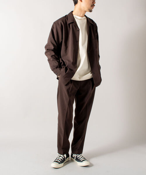 GLOSTER（グロスター）の「【GLOSTER/グロスター】EVALET QUICK DRY OPEN SHIRT オープンカラーシャツ ロングスリーブ（シャツ/ブラウス・メンズ・ブラック/ダークブラウン/アイボリー/ベージュ系その他・MEDIUM/LARGE）」の11枚目の写真