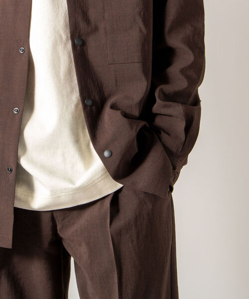 GLOSTER（グロスター）の「【GLOSTER/グロスター】EVALET QUICK DRY OPEN SHIRT オープンカラーシャツ ロングスリーブ（シャツ/ブラウス・メンズ・ブラック/ダークブラウン/アイボリー/ベージュ系その他・MEDIUM/LARGE）」の13枚目の写真