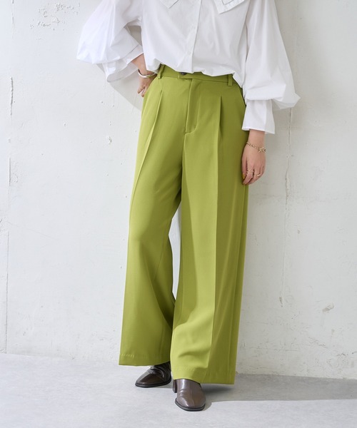 DISCOAT（ディスコート）の「センタープレスカラーワイドパンツ（その他パンツ・レディース・ブラック/ライム/ブルー/ブラウン・SMALL/MEDIUM/LARGE）」の3枚目の写真