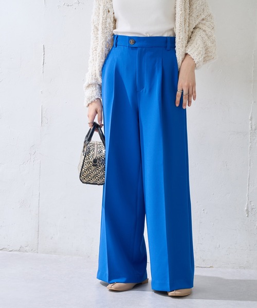 DISCOAT（ディスコート）の「センタープレスカラーワイドパンツ（その他パンツ・レディース・ブラック/ライム/ブルー/ブラウン・SMALL/MEDIUM/LARGE）」の7枚目の写真