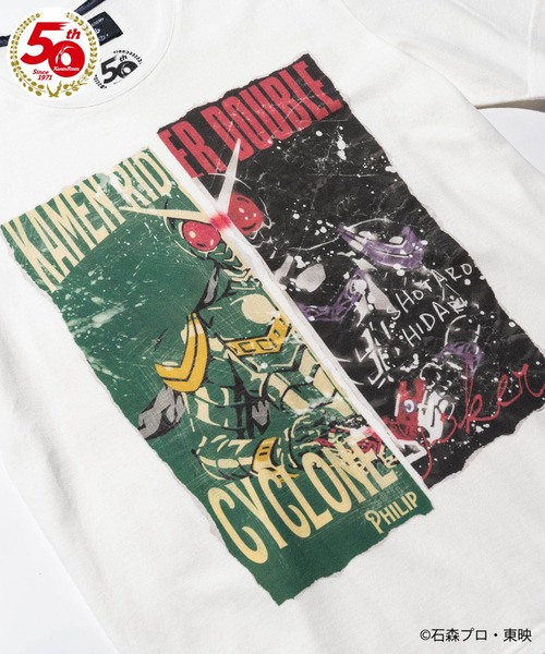 glamb(グラム)の「KAMEN RIDER DOUBLE T / カメンライダーダブルTシャツ【仮面ライダー50周年記念コラボレーション】(パーカー・メンズ・ブラック/ホワイト・1/3/2/4/0)」の3枚目の写真