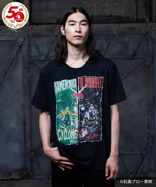 天装戦隊ゴセイジャー Tシャツ　黒　150　仮面ライダーダブル 仮面ライダーW』HENSHIN by KAMEN RIDER「仮面ライダー