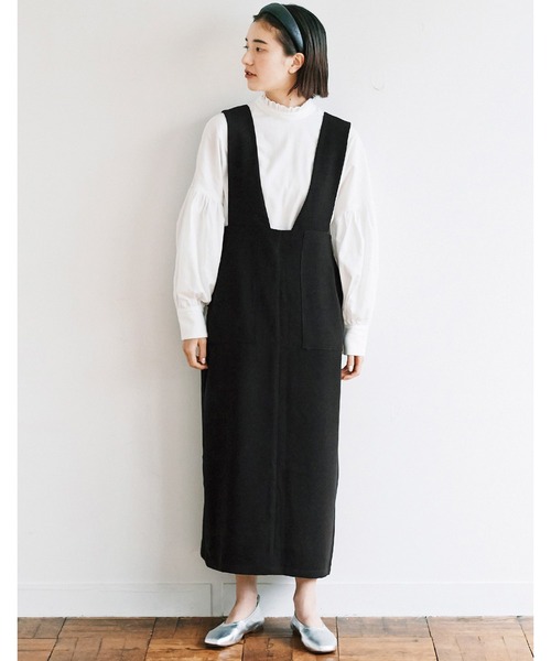 avecmoi（アヴェクモワ）の「【佐藤かなさんプロデュース】 アヴェクモワ　ペンシルジャンパースカート〈黒〉（ジャンパースカート・レディース・ブラック・MEDIUM/LARGE）」の12枚目の写真