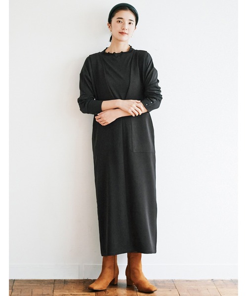 avecmoi（アヴェクモワ）の「【佐藤かなさんプロデュース】 アヴェクモワ　ペンシルジャンパースカート〈黒〉（ジャンパースカート・レディース・ブラック・MEDIUM/LARGE）」の19枚目の写真