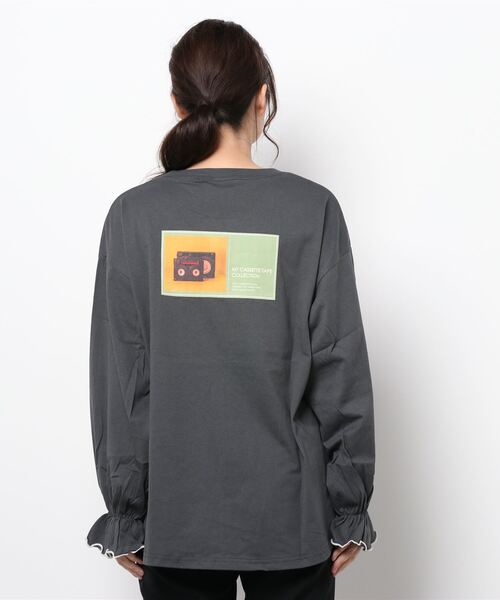 179/WG(イチナナキュウダブルジー)の「アソートプリント キャンディスリーブ ロンT(Tシャツ/カットソー・レディース・チャコールグレー/ブラウン/オフホワイト・FREE)」の5枚目の写真
