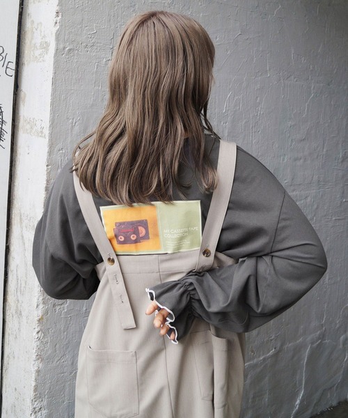 179/WG(イチナナキュウダブルジー)の「アソートプリント キャンディスリーブ ロンT(Tシャツ/カットソー・レディース・チャコールグレー/ブラウン/オフホワイト・FREE)」の3枚目の写真