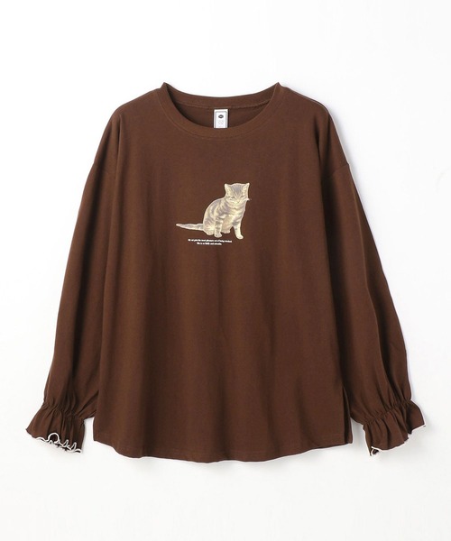 179/WG(イチナナキュウダブルジー)の「アソートプリント キャンディスリーブ ロンT(Tシャツ/カットソー・レディース・チャコールグレー/ブラウン/オフホワイト・FREE)」の8枚目の写真
